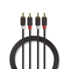 Nedis RCA - RCA Sztereó audiokábel 10m (2xRCA apa - 2xRCA apa) Antracit (CABW24200AT100) kábel és adapter