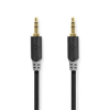 Nedis Sztereó audiokábel | 3.5 mm Dugasz | 3.5 mm Dugasz | Aranyozott | 3.00 m | Kerek | Antracit | Ablakos Doboz