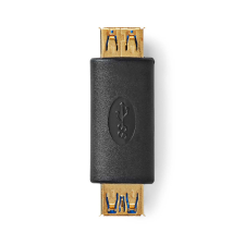 Nedis USB-A Adapter | USB 3.2 Gen 1 | USB-A Aljzat | USB-A Aljzat | 5 Gbps | Kerek | Aranyozott | Antracit | Doboz kábel és adapter
