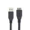 Nedis USB-A Male to USB Micro-B Male cable 0,5m Black CCGL61500BK05