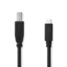 Nedis USB-C 2.0 apa - USB-B 2.0 apa kábel - Fekete (1m) (CCGL60650BK10) kábel és adapter