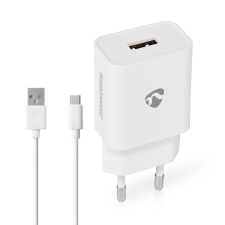 Nedis WCHAC242AWT USB-A Hálózati töltő adapter + USB-C kábel - Fehér (12W) mobiltelefon kellék