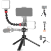 Neewer Alumínium-Mini Asztali Állvány Kit -LED-Lámpa & Mikrofon-tartó Karral (20cm)