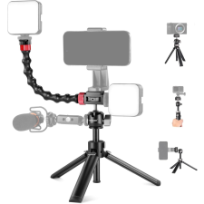 Neewer Alumínium-Mini Asztali Állvány Kit -LED-Lámpa &amp; Mikrofon-tartó Karral (20cm) tripod
