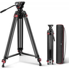 Neewer GM88 Aluminium Video-Tripod (189cm Állvány) + Video-Fluid Fej tripod