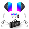 Neewer NK800 2 db-os softbox kit RGB 26W 2700-6500K + állvány