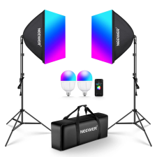 Neewer NK800 2 db-os softbox kit RGB 26W 2700-6500K + állvány stúdió lámpa
