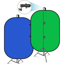 Neewer Összehajtható Két Oldalas Háttér - Zöld/Kék - (1,5x2m) Állvánnyal - 2.6m háttérkarton
