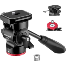 Neewer Pan TILT /Arca Swiss Fluid Videó Állványfej (Fekete/ Piros) állványfej