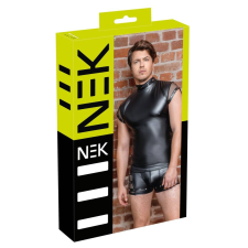 Nek - szegecses, necc betétes férfi felső (fekete) egyéb erotikus kiegészítők férfiaknak