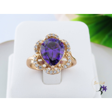  Nélia antiallergén lila köves gyűrű-18K gyűrű