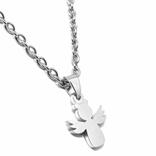  Nemesacél Angyalka gyerek nyaklánc medállal, ezüst színű nyaklánc