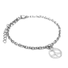  Nemesacél Békejel charmos rozsdamentes acél karkötő, ezüst színű