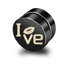 Nemesacél mágneses fülklip, I love - 1 db fülbevaló