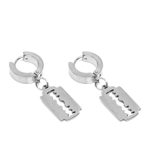  Nemesacél penge fülbevaló, ezüst színű fülbevaló