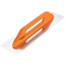 Neo acél simító, fogazott, rozsdamentes, 480x128mm, 10x10x10mm, fa markolat kőműves és burkoló szerszám