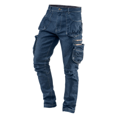 Neo Farmer Munkásnadrág, DENIM, cipzáros oldalzsebekkel, 98% pamut, 410 g/m2, S