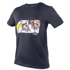  NEO Munkavédelmi póló, motorkerékpár minta, 100% pamut, 180g/m2, M (81-681-M)