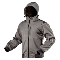 Neo softshell munkadzseki, levehető kapucnival