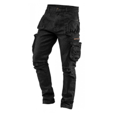 Neo Tools 81-233-XXXL Farmer Munkanadrág 5 Zsebes, Fekete, 98% Pamut 2% Elasztán, Térderősítés, Xxx L ,