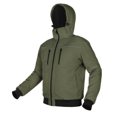 Neo Tools 81-579-L Szigetelt kabát kapucnival OUTDOOR, zöld, L méret munkaruha