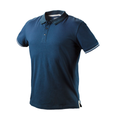 Neo Tools 81-606-M Munkavédelmi póló, galléros, kék, DENIM, 100% pamut, 200g/m2, M