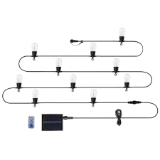 Neo Tools Kerti fényfűzér, napelemes, 6,5m, 10db led, távirányító kültéri világítás
