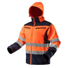 Neo Tools Munkadzseki, láthatósági, softshell, kapucnival, narancssárga, XXXL (81-701-XXXL)