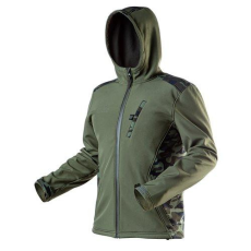 Neo Tools Munkadzseki, softshell, víz- és szélálló, kapucnis, terepmintás, CAMO, vízáll.:5000mm, légáter.:3000g/m2/24h, L (81-553-L)
