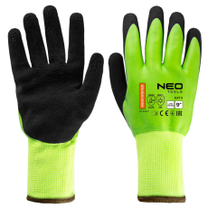 Neo Tools Munkakesztyű, AquaWinter, hőszigetelt, vízálló, dupla latex bevonatú poliészter, 9