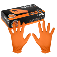 Neo Tools Munkakesztyű, perforált nitril, narancssárga, 50db, L (97-690-L)