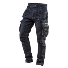 Neo Tools Munkanadrág, farmer, DENIM, cipzáros oldalzsebekkel, 98% pamut, 410 g/m2, XXXL (81-229-XXXL)