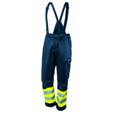 Neo Tools Neo kantáros munkásnadrág, lélegző, 240gsm, polyester+pamut, tengerészkék, fényvisszaverő csíkokkal, M munkaruha