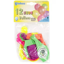  Neon színű lufi 12 darabos készlet - 25 cm party kellék