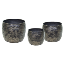  Nerja Classic fém kaspó óezüst szett 29x22-52x41cm S/3 kerti tárolás