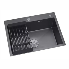 Nero Acél mosogatótálca Nero Italia HS5040 + szárítókosár + szifon (fekete) mosogatótálca