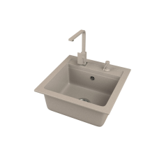 Nero Gránit mosogató EOS Torino + Design Csap + Szifon + Adagoló (bézs) mosogatótálca