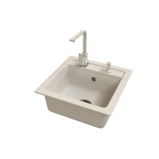 Nero Gránit mosogató EOS Torino + Design Csap + Szifon + Adagoló (fehér) mosogatótálca