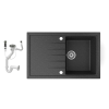 Nero Gránit mosogató NERO Eris + dugókiemelő (fekete)