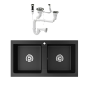Nero Gránit mosogató NERO Lybra + dugóemelő (matt fekete)