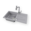 Nero Gránit mosogató NERO Malta + Welland-3428 okoscsaptelep + dugókiemelő (szürke)