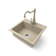 Nero Gránit mosogató NERO Uno + rusztikus csaptelep (bézs) csaptelep