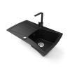 Nero Gránit mosogatótálca NERO Venezia + Design csaptelep + dugókiemelő (matt fekete)