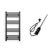 Nero Italia Elektromos Törölközőszárító - 50x100 cm, Fekete fűtőtest, radiátor
