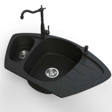 Nero Italia - NERO Compact - Sarok Gránit Mosogató Szett - 90cm mosogatótálca