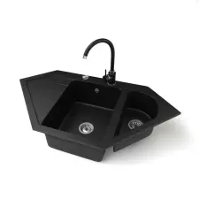Nero Joker - Sarok Gránit Mosogató Szett - 96,4x49,6 cm mosogatótálca