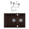 Nero Laneo Boston S63-43BRM Gránit Mosogató + dugóemelő (sötétbarna)