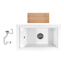 Nero Panama P686-427W Gránit Mosogató + Szifon + Deszka (fehér) mosogatótálca