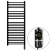 Nero Welland Lux fekete elektromos törölközőszárító design radiátor 500 x 1200mm digitális termosztáttal | Készletről gyors kiszállítással. ES + C-type