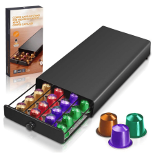 Nespresso kávékapszula tartó fiók, elegáns fogantyúval- 40 db kapszula kávéfőző kellék